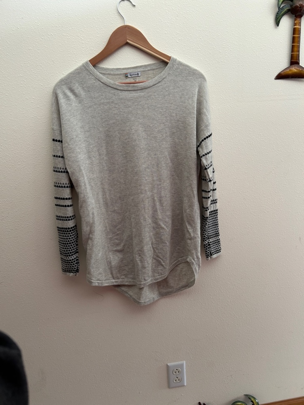 Smartwool Shadow Pine Crew Margarita Patterned Dot Sweater in Ash Heather